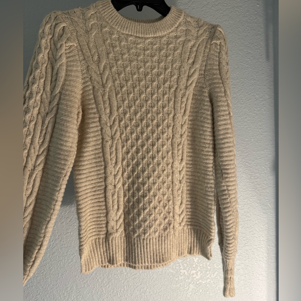 Crown & Ivy Cream Cable Knit Sweater